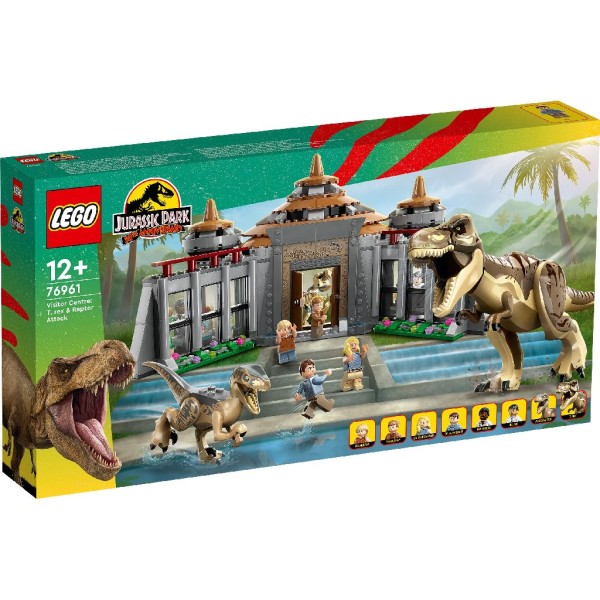 LEGO Jurassic Park Angriff des T. Rex und des Raptors aufs Besucherzentrum