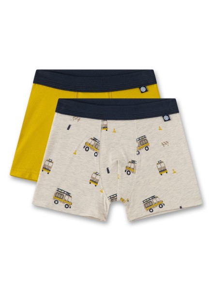 Jungen-Hipshorts (Doppelpack) Gelb & Beigemelange