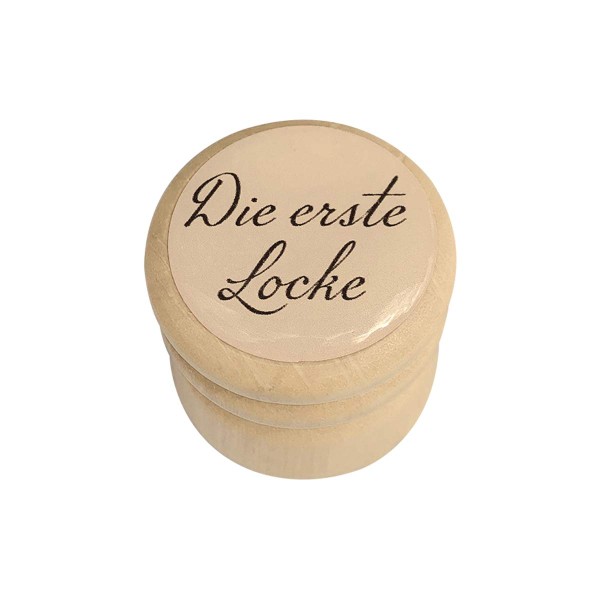 Erste Locke Dose Classic Holz Holzdose Bilderdose Ø 34 mm