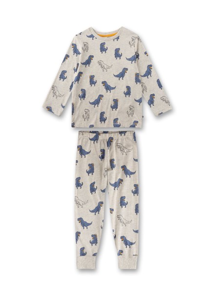 Pyjama lang Dino grau blau