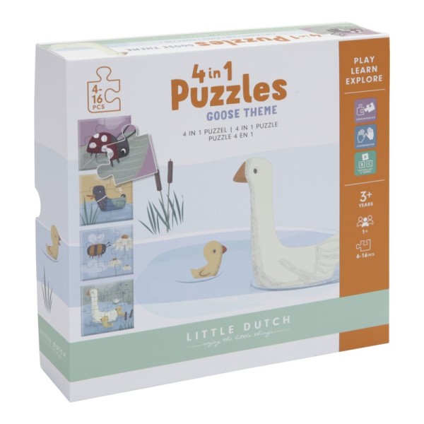 Little Dutch Little Goose - 4 in 1 Puzzle-Set Gans