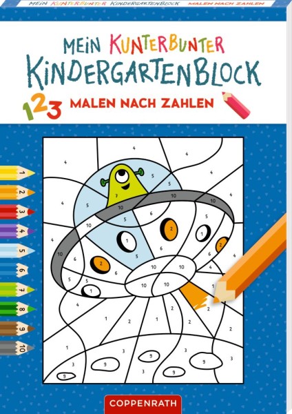 Mein k. Kindergartenblock: Malen nach Zahlen (Weltall)