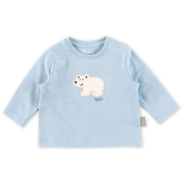 Hellblaues Baby Langarmshirt mit Eisbär Motiv
