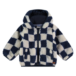 Jacke Teddy kariert blue