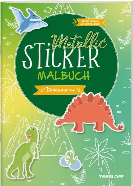 Metallic Sticker Malbuch Dinosaurier